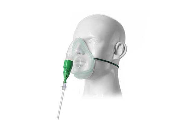 Máscara de oxigénio Intersurgical EcoLite™ para adulto com válvula venturi a 60 %, verde e com tubo, 1,8 m