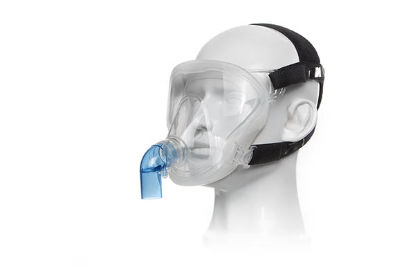 Máscara facial total FitMax CPAP com cotovelo padrão, alça de cabeça, extra grande