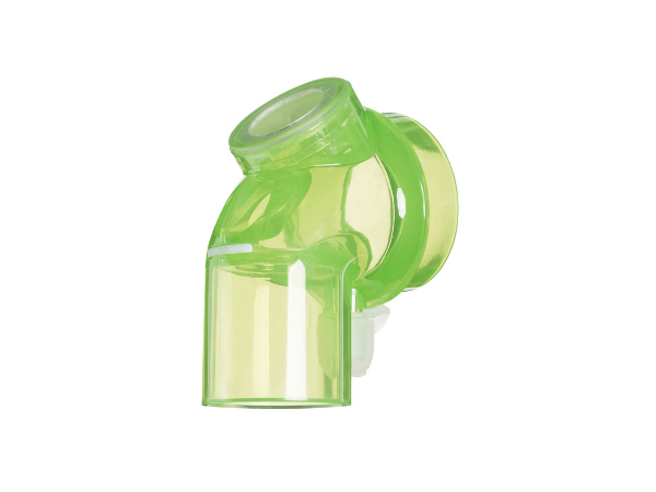 Cotovelo não ventilado intercambiável BiTrac Select™ com válvula anti-esfixia e porta de broncoscopia