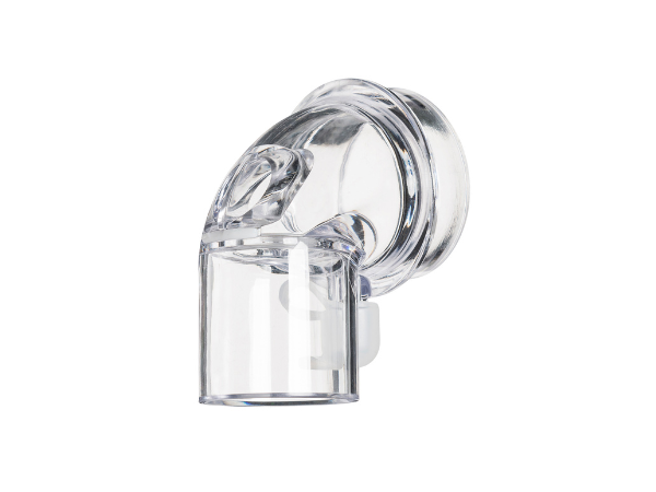 Cotovelo não ventilado intercambiável BiTrac Select™ com válvula anti-asfixia