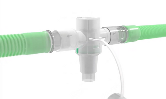 Kit peça em T autoselante da Intersurgical para nebulização em linha 