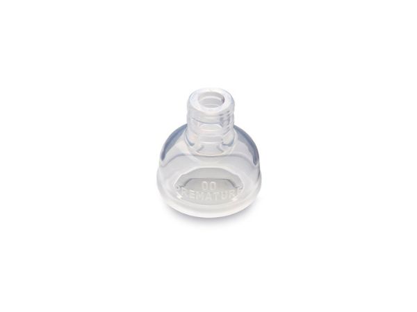 Máscara facial de anestesia redonda de silicone transparente, tamanho 00, prematuro, 15M