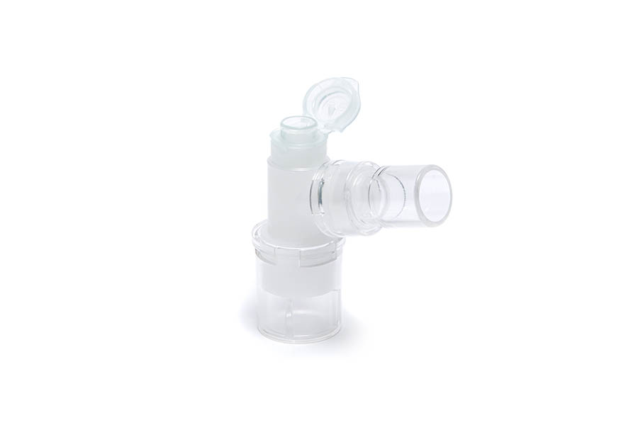 Tubo curvo rotativo duplo 15M - tampa flip top com porta de 7,6 mm - 22M/15F