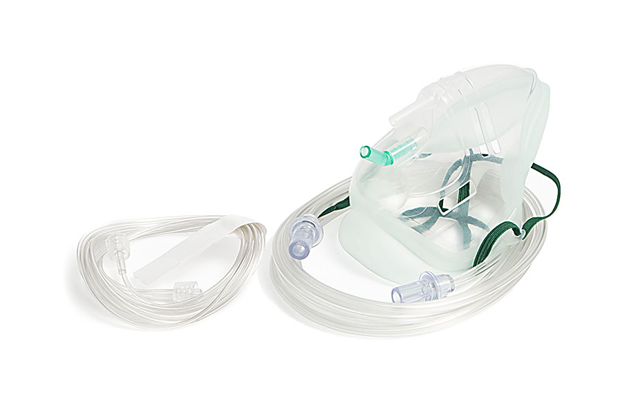 Máscara Sentri™ Intersurgical EcoLite™ para adulto, com linha de monitorização de CO₂ e tubo, 2,1 m