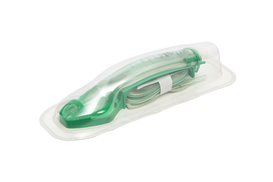 i-gel® Plus Resus Pack, adulto médio – inclui um i-gel® Plus tamanho 4 com anel de gancho verde, sachê de lubrificante, cinta de suporte para as vias respiratórias e um tubo de sucção 16FG
