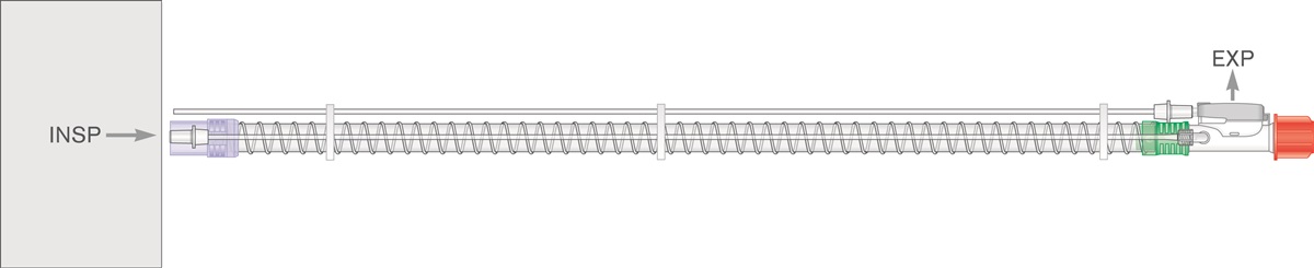 Sistema respiratório 22mm interior liso peça com válvula de exalaçao, 1.6m