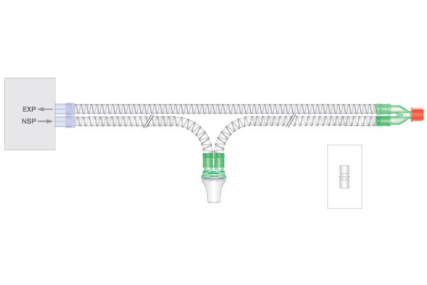 Sistema respiratório 22mm interior liso com coletor de condensado, 1.5m