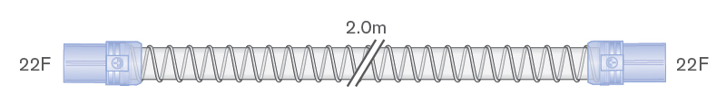 Tubo Smoothbore de 22 mm com conetores de extremidade flexível, 22F-22F, 2,0 m