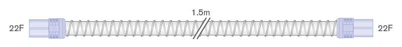 Tubo Smoothbore de 22 mm com conetores de extremidade flexível, 22F-22F, 1,5 m