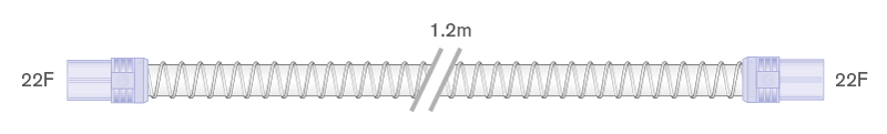 Tubo Smoothbore de 22 mm com conetores de extremidade flexível, 22F-22F, 1,2 m