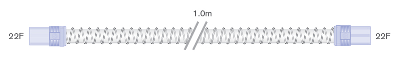 Tubo Smoothbore de 22 mm com conetores de extremidade flexível, 22F-22F, 1,0 m