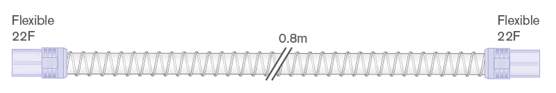 Tubo Smoothbore de 22 mm com conetores de extremidade flexível, 22F-22F, 0,8 m