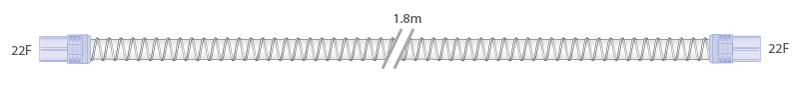 Tubo Smoothbore de 15 mm com conetores de extremidade flexível, 22F-22F, 1,8 m