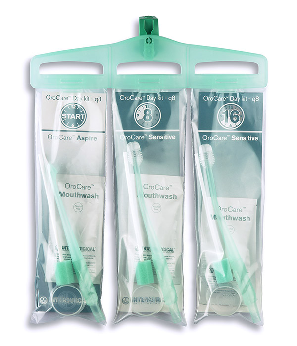 Kit de dia OroCare™ 24 hour com colutório de cloro-hexidina – q8 (kit de intervenção de 8 horas)