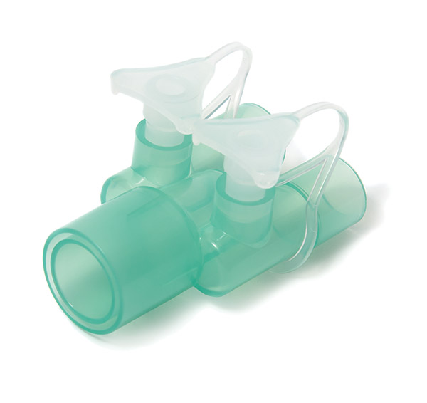 Ligação ao doente paralela pediátrica 22M/15F de 15 mm com peça em Y - 15M-15M com portas de 7,6 mm