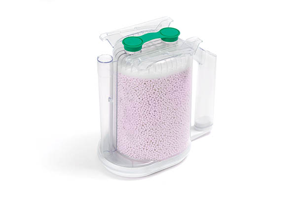 Absorvente de CO2 IS Can, Spherasorb™ descartável, mudança de cor de rosa para branco. Para uso com as máquinas de anestesia da GE®: Aisys®, Aespire®, Avance® e ADU®