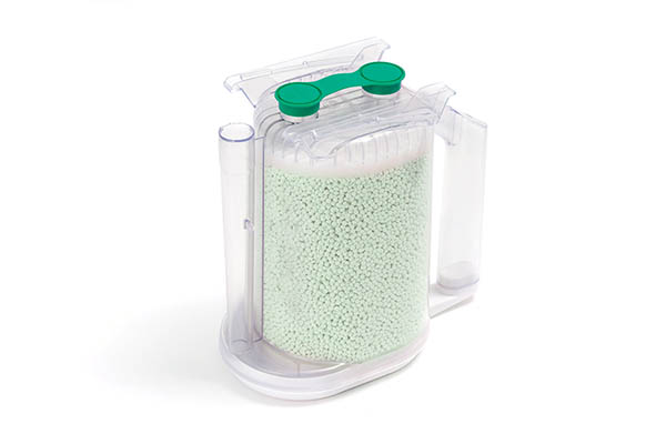 Absorvente de CO2 IS Can, LofloSorb™ descartável, mudança de cor de verde para violeta. Para uso com as máquinas de anestesia da GE®: Aisys®, Aespire®, Avance® e ADU®